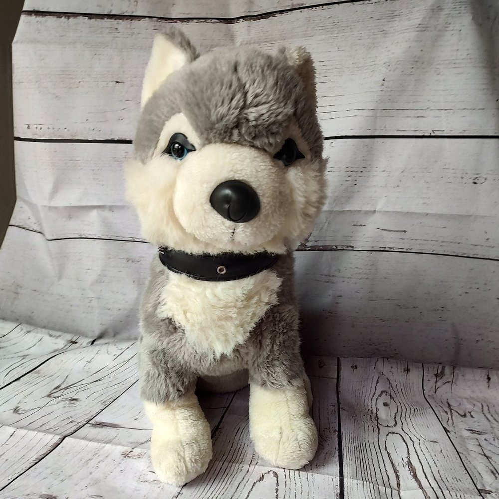 Husky wolf realistic plush stuffed animal with color 16".